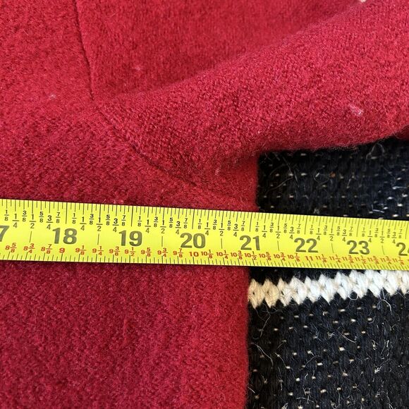 Woolrich Womens Ruby Red Full Zip Stitched Hoodie Small Rare Embroidered Sweater - Picture 7 of 8